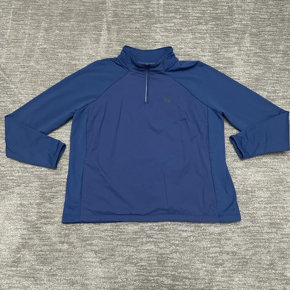 Duluth Trading Alaskan Hardgear Pullover Mens XL Blue 1/4 Zip Base Layer Hiking